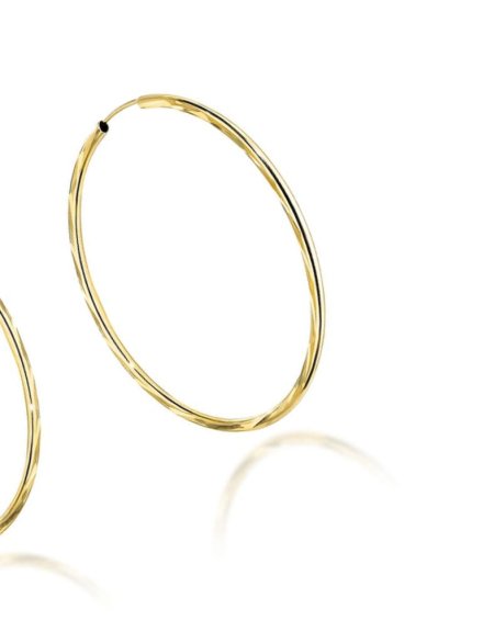Kolczyki złote koła diamentowane super lekkie 4cm • Złoto 585 1.96 g
