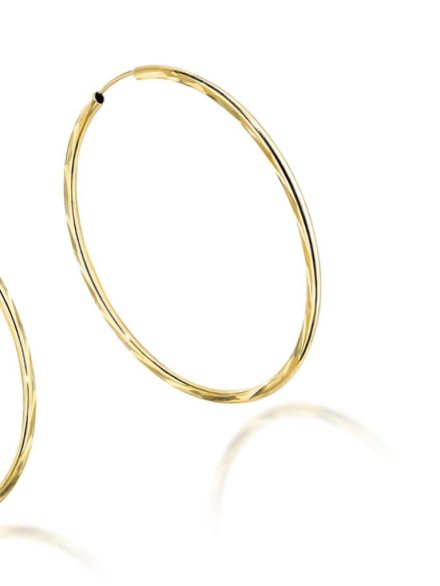 Kolczyki złote diamentowane super lekkie 6cm • Złoto 585 2.91 g