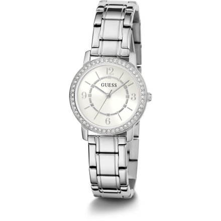 Guess Melody srebrny zegarek damski z bransoletą GW0468L1