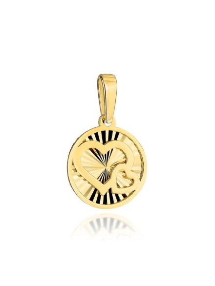 Zawieszka złota splecione serduszka w diamentowanym kółeczku • Złoto 585 0.54 g