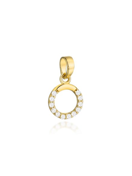 Zawieszka złota ring zdobiony cyrkoniami • Złoto 585 0.39 g