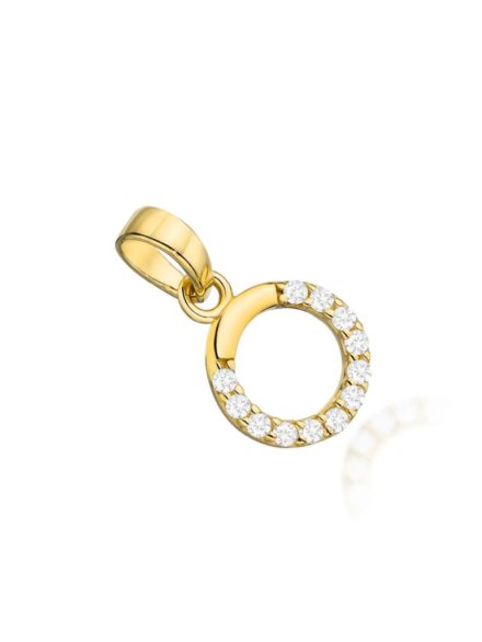 Zawieszka złota ring zdobiony cyrkoniami • Złoto 585 0.39 g