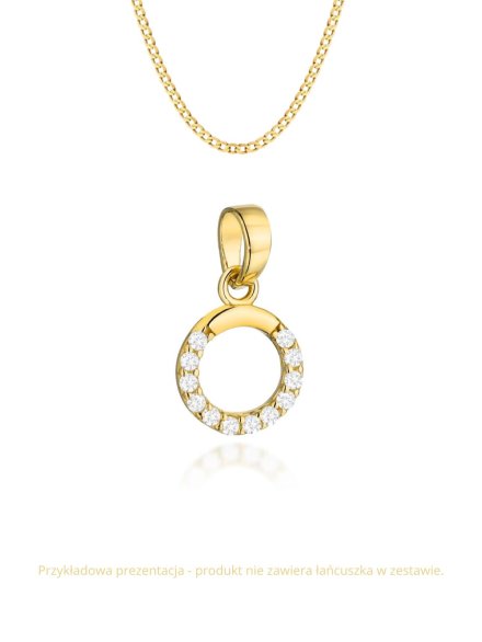 Zawieszka złota ring zdobiony cyrkoniami • Złoto 585 0.39 g