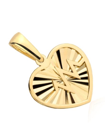 Zawieszka złota diamentowane serce i linia życia • Złoto 585 0.65 g