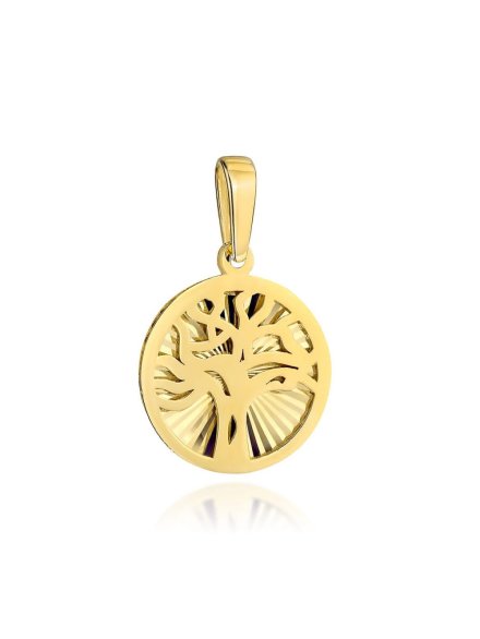 Zawieszka złota drzewko szczęścia w diamentowanym kółeczku • Złoto 585 0.64 g