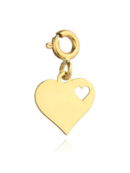 Zawieszka charms złota serduszko w sercu • Złoto 585 0.37 g