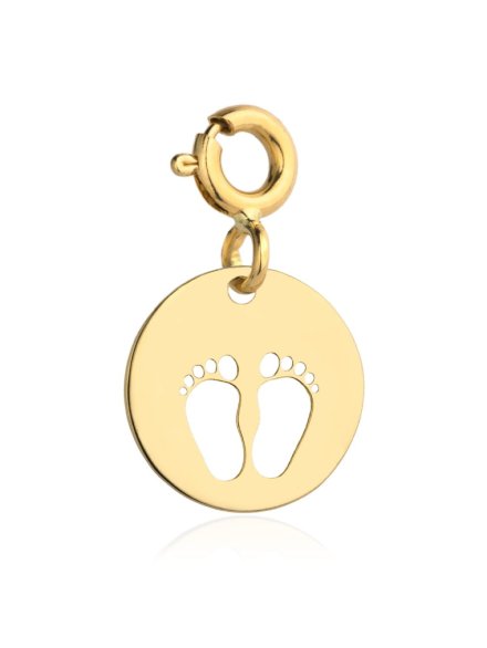 Zawieszka charms złota pełne kółko i stópki • Złoto 585 0.38 g