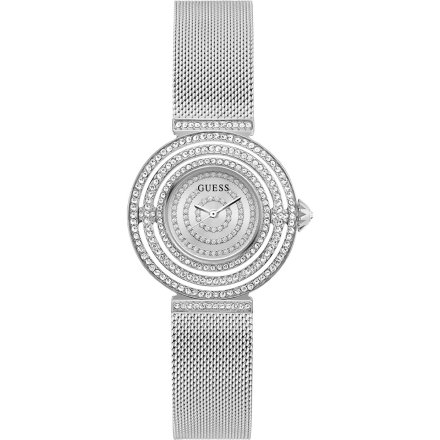 Guess Dream zegarek damski srebrny na bransolecie kryształowe okręgi GW0550L1