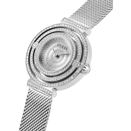 Guess Dream zegarek damski srebrny na bransolecie kryształowe okręgi GW0550L1