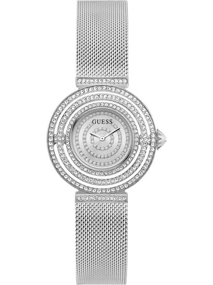 Guess Dream zegarek damski srebrny na bransolecie kryształowe okręgi GW0550L1