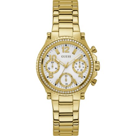 Guess Cosmic złoty zegarek damski z kryształkami GW0590L2
