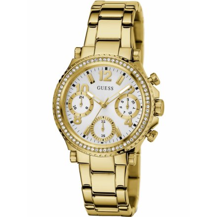 Guess Cosmic złoty zegarek damski z kryształkami GW0590L2