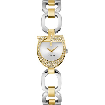 Guess Gia dwukolorowy zegarek damski biżuteryjny koperta G GW0683L6