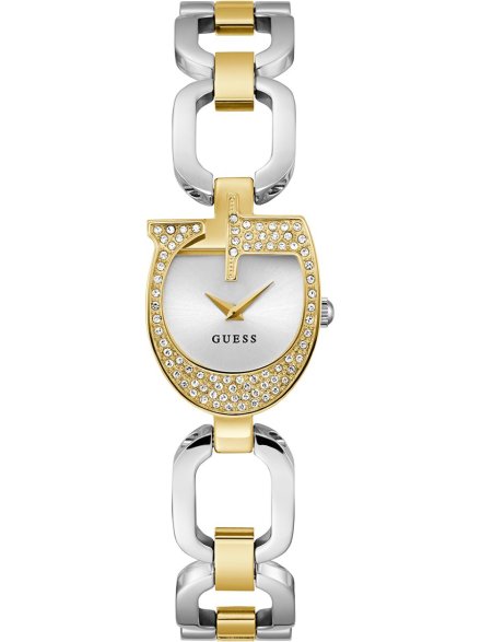 Guess Gia dwukolorowy zegarek damski biżuteryjny koperta G GW0683L6