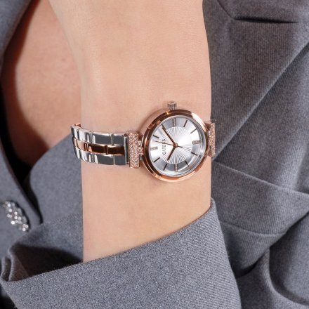 Guess Array zegarek damski klasyczny z bransoletką w dwóch kolorach GW0762L4