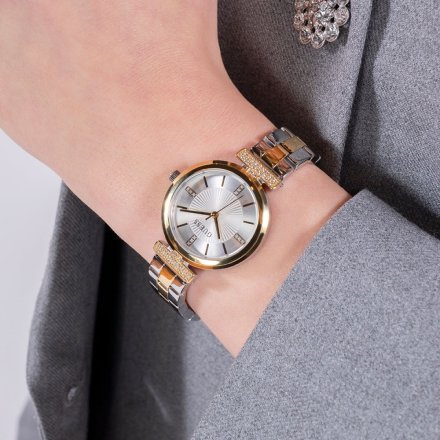Guess Array zegarek damski klasyczny z bransoletką w dwóch kolorach GW0762L4