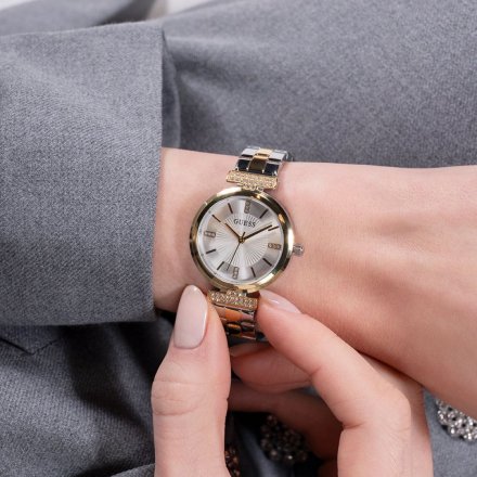 Guess Array zegarek damski klasyczny z bransoletką w dwóch kolorach GW0762L4