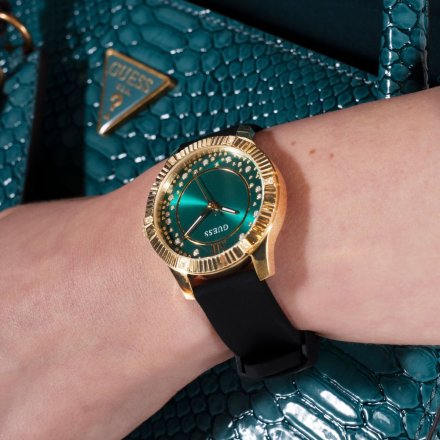 Guess Starstruck zegarek damski złoty z zieloną tarczą GW0766L3