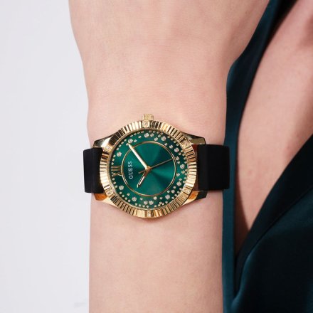 Guess Starstruck zegarek damski złoty z zieloną tarczą GW0766L3