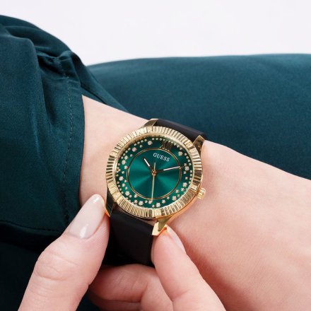 Guess Starstruck zegarek damski złoty z zieloną tarczą GW0766L3