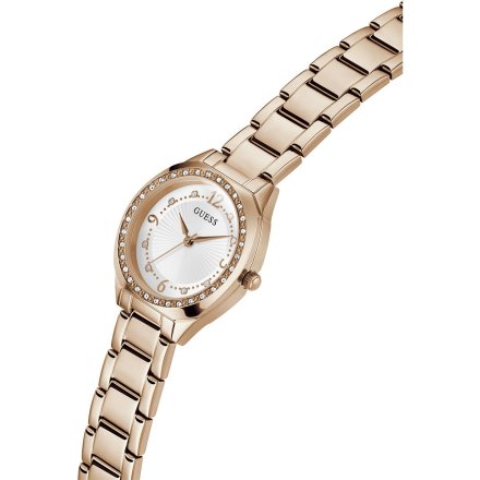 Guess Charlotte zegarek damski różowo-złoty z kryształkami GW0767L3
