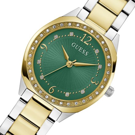 Guess Charlotte zegarek damski na bransolecie z zieloną tarczą GW0767L4