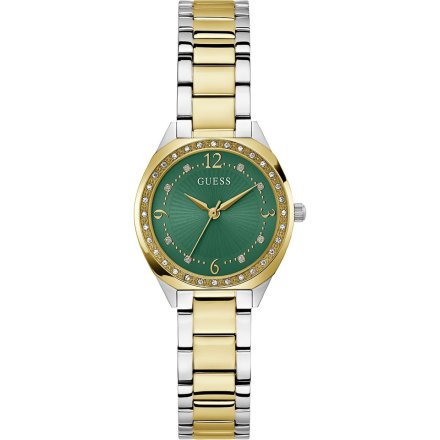 Guess Charlotte zegarek damski na bransolecie z zieloną tarczą GW0767L4