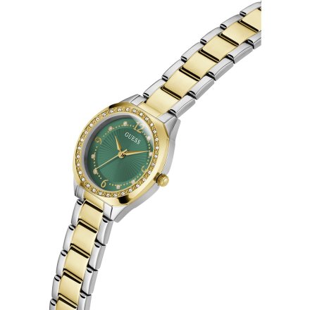 Guess Charlotte zegarek damski na bransolecie z zieloną tarczą GW0767L4