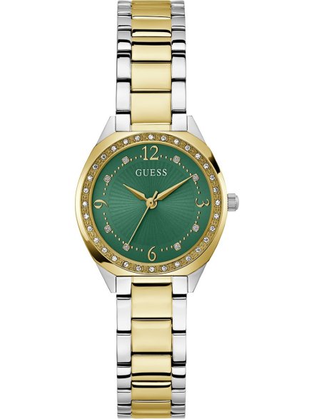 Guess Charlotte zegarek damski na bransolecie z zieloną tarczą GW0767L4