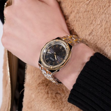 Guess Desire zegarek damski bikolor z bransoletką i kryształami GW0770L4