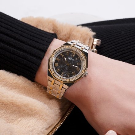 Guess Desire zegarek damski bikolor z bransoletką i kryształami GW0770L4