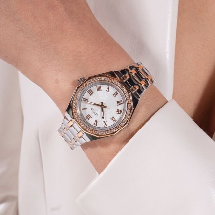Guess Desire zegarek damski bikolor z bransoletką i kryształami GW0770L5