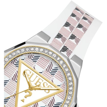 Guess Resort biały zegarek damski z kryształami GW0834L1