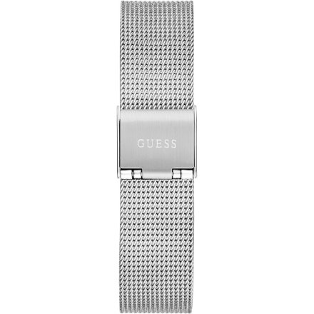 Guess Tri Plaque srebrny zegarek damski na bransolecie z kryształkami GW0835L1