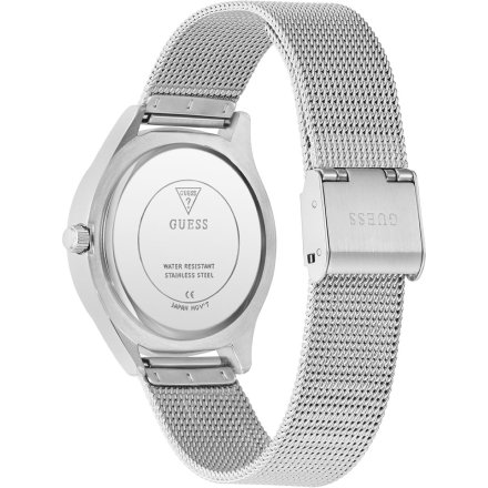 Guess Tri Plaque srebrny zegarek damski na bransolecie z kryształkami GW0835L1