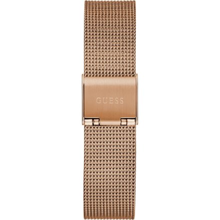 Guess Tri Plaque różowozłoty zegarek damski na bransolecie z kryształkami GW0835L3