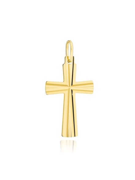 Zawieszka krzyżyk złoty zdobiony diamentowanie • Złoto 585 0.82 g
