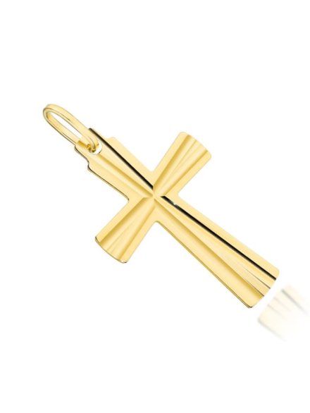 Zawieszka krzyżyk złoty zdobiony diamentowanie • Złoto 585 0.82 g