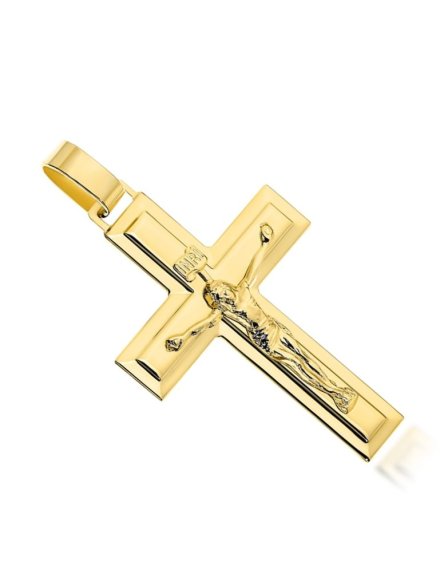Zawieszka krzyżyk złoty z wizerunkiem ukrzyżowanego Jezusa Chrystusa • Złoto 585 2.03 g