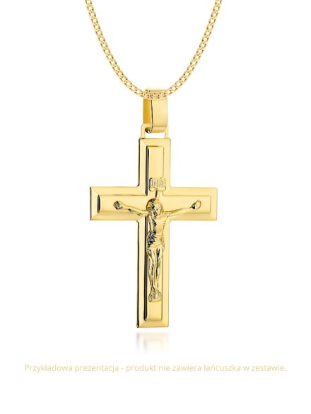 Zawieszka krzyżyk złoty z wizerunkiem ukrzyżowanego Jezusa Chrystusa • Złoto 585 2.03 g
