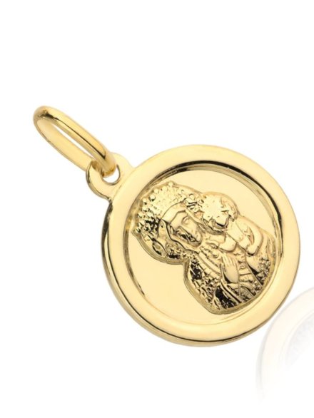 Medalik Matka Boska Częstochowska złote kółko pr. 585 • Złoto 585 0.95 g