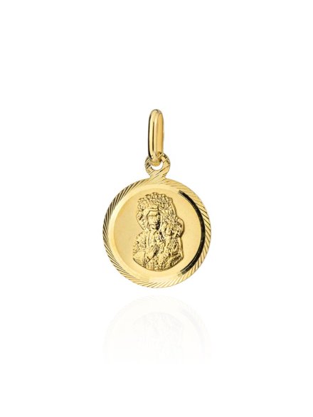 Medalik Matka Boska Częstochowska w diamentowanym kole mały • Złoto 585 0.73 g