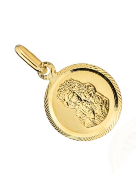 Medalik Matka Boska Częstochowska w diamentowanym kole duży • Złoto 585 1.18 g