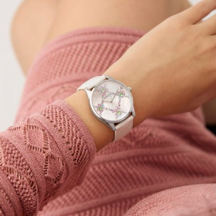 Guess Luster biały zegarek damski z kryształami GW0837L1