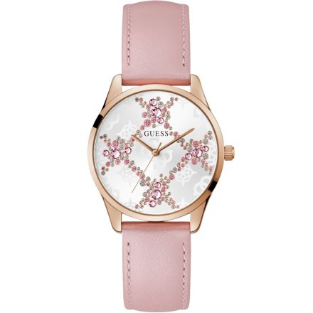 Guess Luster różowy zegarek damski z kryształami GW0837L2