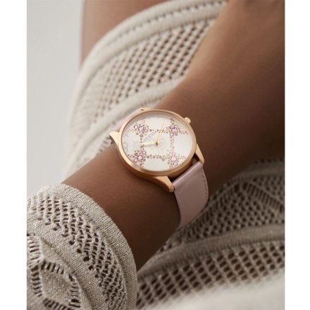 Guess Luster różowy zegarek damski z kryształami GW0837L2