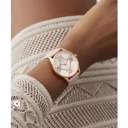 Guess Luster różowy zegarek damski z kryształami GW0837L2