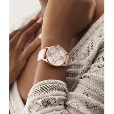 Guess Luster różowy zegarek damski z kryształami GW0837L2