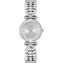 Guess Ribbon srebrny zegarek damski na bransolecie z kryształkami GW0838L1