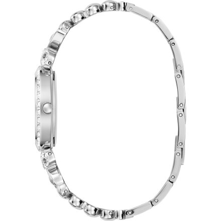 Guess Ribbon srebrny zegarek damski na bransolecie z kryształkami GW0838L1